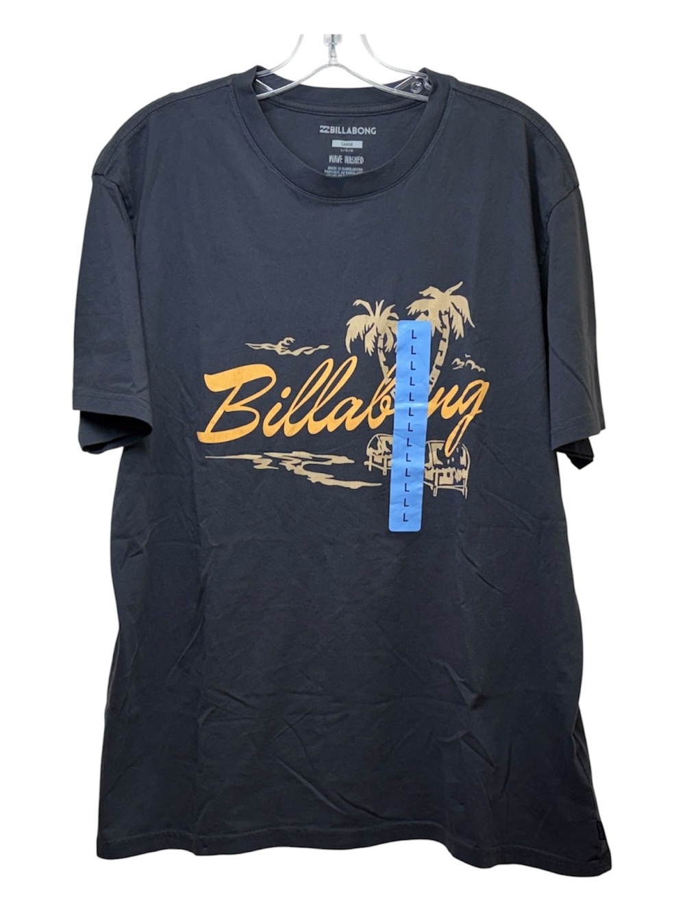 Billabong Men’s Wave Washed Graphic Tee Navy Blue Palm Tree Shirt Large NWT